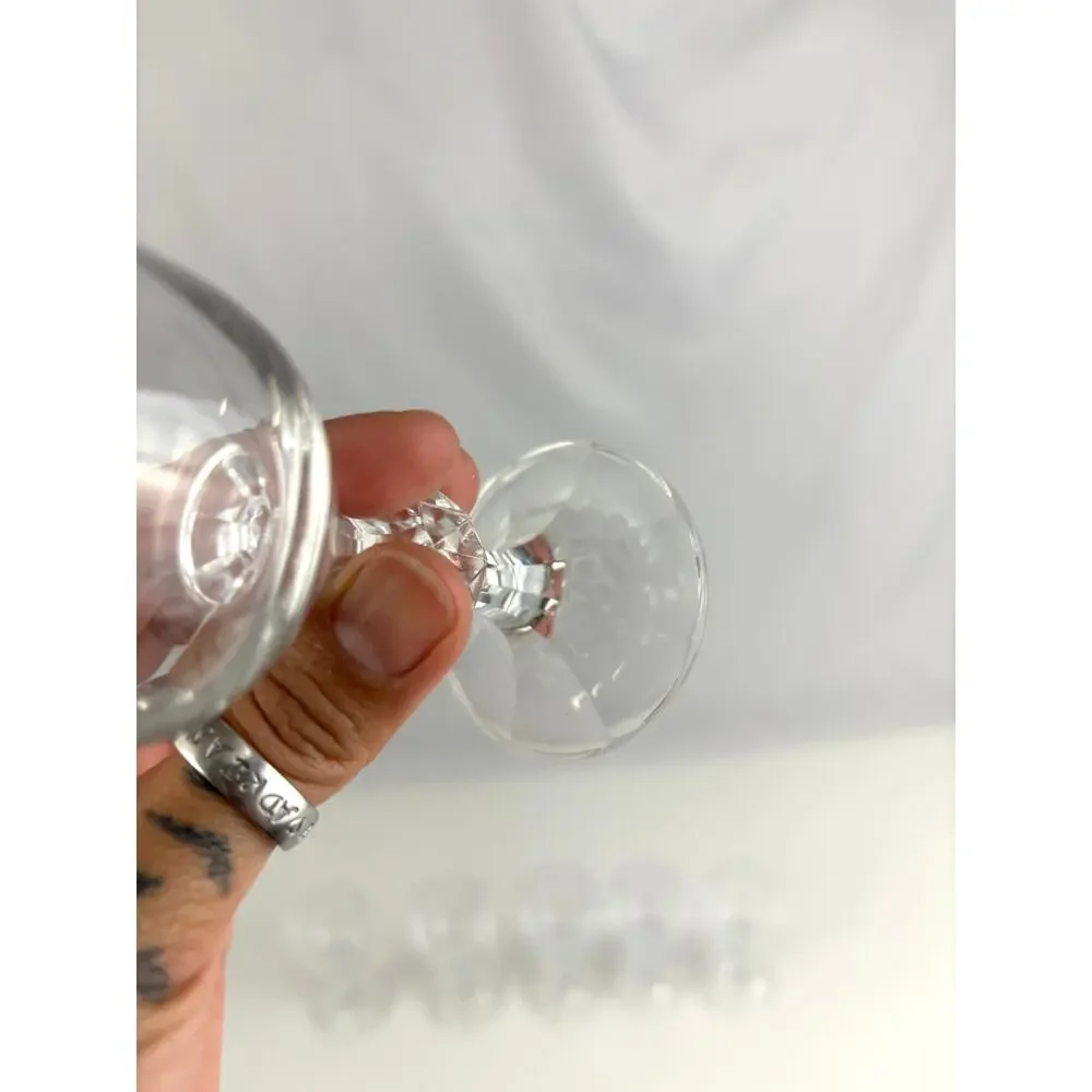 Set of‎ 6 Claudia Liqueur Glasses Cut Knob Stem Lead Crystal Czechoslovakia